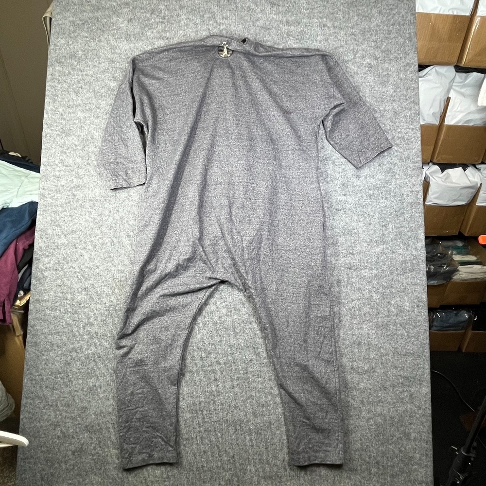 Capitol One Piece Henley Union Suit unisex Gray Cotton Kyoto Graphic Sleepwear - Picture 2 of 16